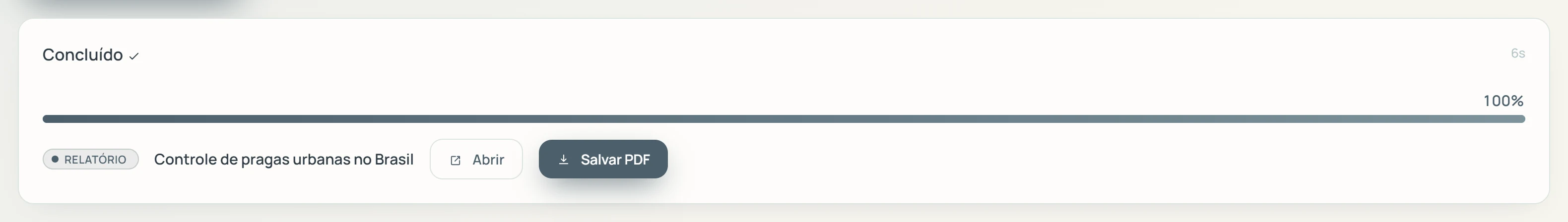 Estudo setorial gerado pelo SF Analyser pronto para abrir em PDF